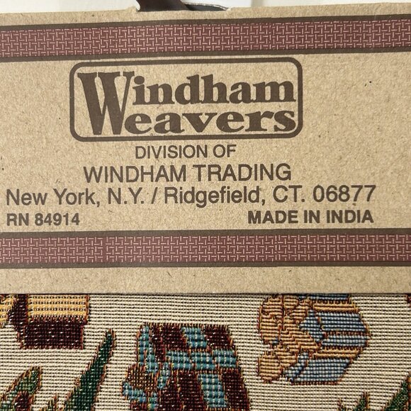 WINDHAM WEAVERS Christmas Table Runner 13x54 Metallic NEW Fabric Blend Lined - Picture 7 of 8